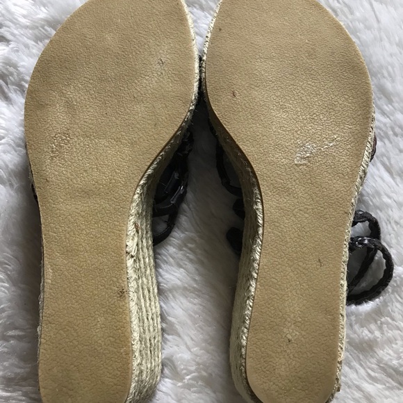 Pazzo Wedge Sandals, Rope Type Outer Covering, Brown Braided Leather, Size 7.5 - Picture 4 of 6